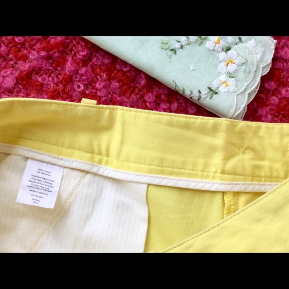 Talbots🐥Yellow Capri NWOT ANKLESLIT FLAT PKT Sz 4 P - Picture 4 of 13